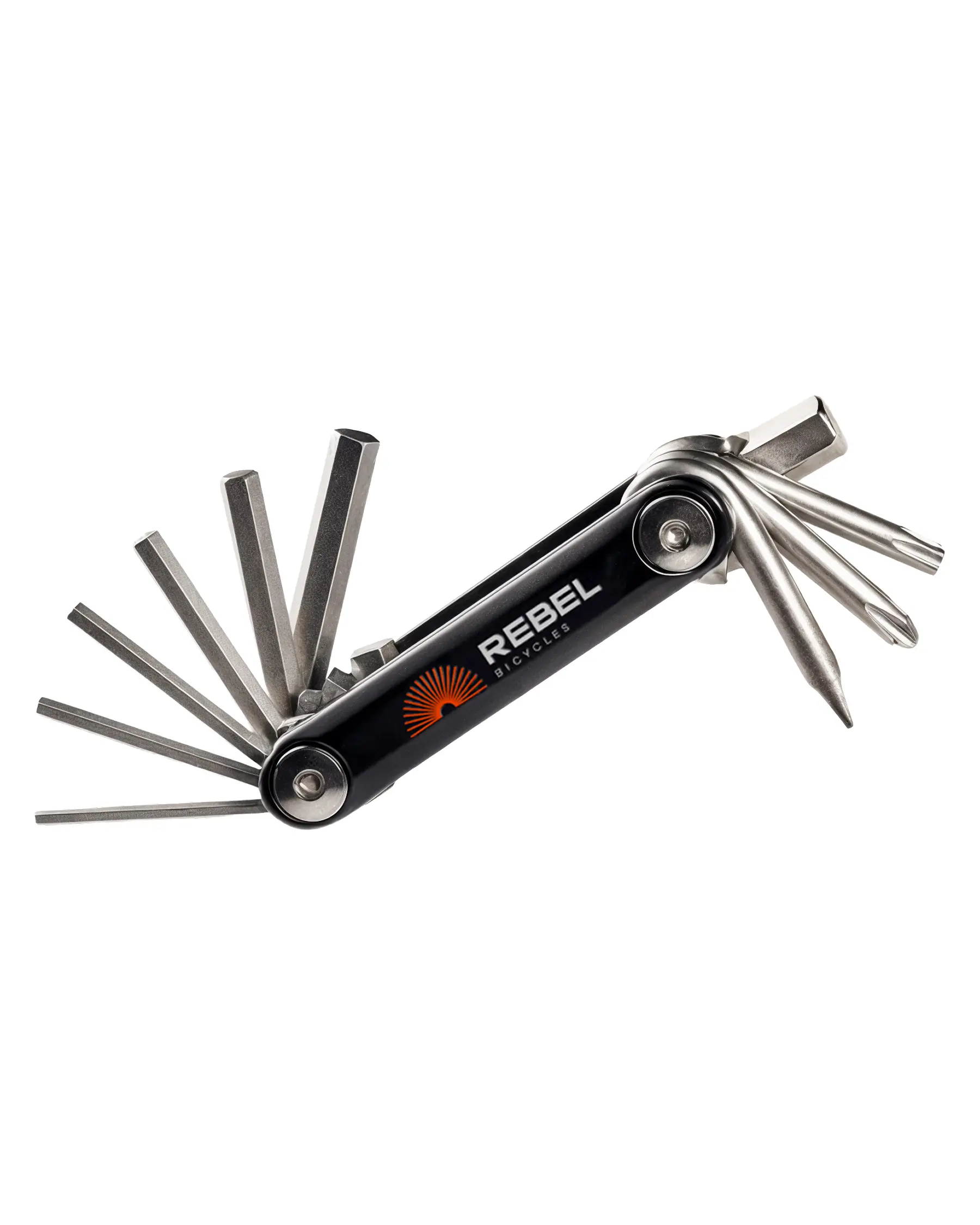 Брендований мультитул Rebel Bicycles для велосипеду.